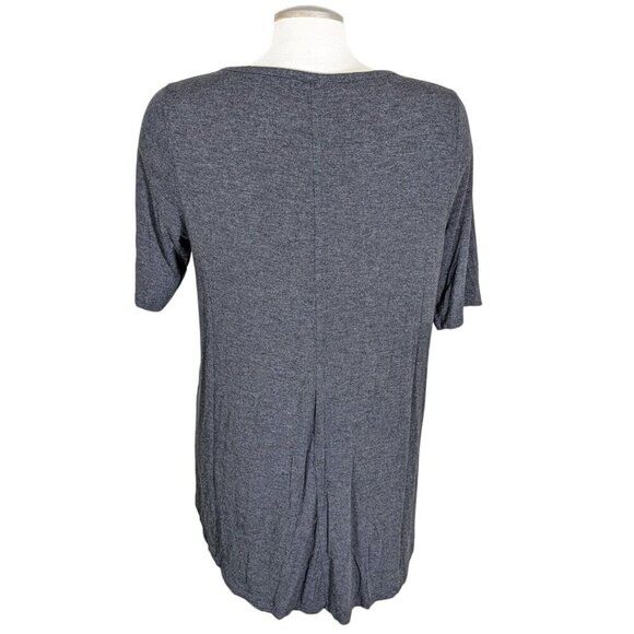 Torrid Super Soft Womens L Tunic Top Jersey Henley Gray Short Sleeve Longline - Picture 6 of 8